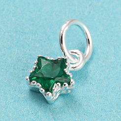 925 Sterling Silber Geburtsstein Charms&nbsp;STER-G035-01C-02