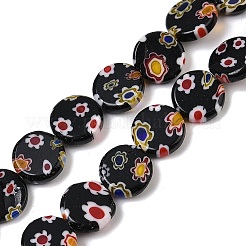 Chapelets de perles vernissées de millefiori manuelles&nbsp;LAMP-G166-17B-01