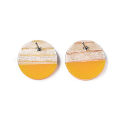 Orecchini in resina e legno&nbsp;EJEW-N017-003A-C04