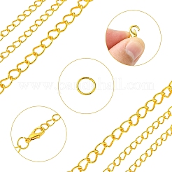 Eisenenden mit gedrehter Kettenverlängerung und offenen Biegeringen&nbsp;DIY-YW0010-74G