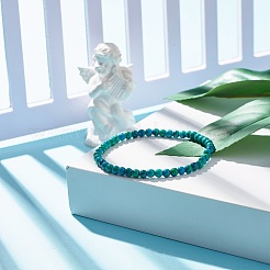 Pulsera elástica con cuentas redondas de jade blanco natural (teñido) de 4.5 mm&nbsp;BJEW-JB07588-03