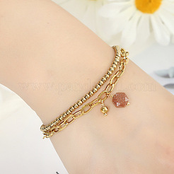 Synthetische blaue Goldfluss-Armbänder mit sechseckigem Anhänger&nbsp;WG0C9E5-02