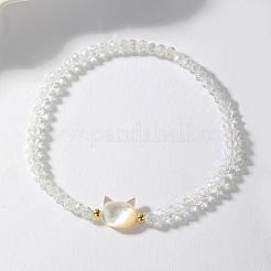 2 Stück 2-farbiges Stretch-Armband-Set mit natürlichen Muscheln&nbsp;LJ6864
