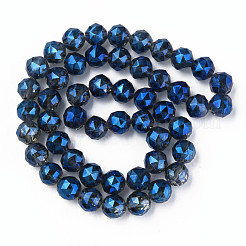 Chapelets de perles en verre transparent électrolytique&nbsp;EGLA-N002-34A-G03