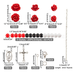 DIY-Set zur Herstellung einer Halskette aus Religions- und Rosenperlen&nbsp;DIY-FH0004-05
