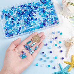 500pcs 5 perles de verre électrolytiques de style&nbsp;EGLA-PH0001-40B
