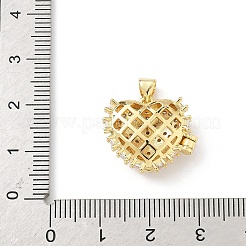 Herz Medaillon-Anhänger aus Messing mit klarem Zirkonia&nbsp;KK-B141-10G