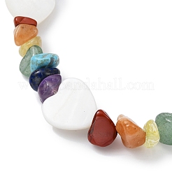 Stretcharmband aus natürlichen und synthetischen gemischten Edelsteinsplittern und Muschelperlen&nbsp;BJEW-JB09897-01