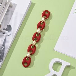 Catene di chicchi di caffè in acrilico verniciato a spruzzo a mano in plastica ccb e gommato&nbsp;AJEW-JB00876-01