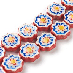 Handgefertigte Porzellanblumenperlen&nbsp;PORC-J008-04D