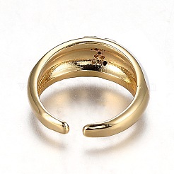 Messing Micro Pave klare Manschettenringe aus Zirkonia&nbsp;RJEW-H538-03G-X