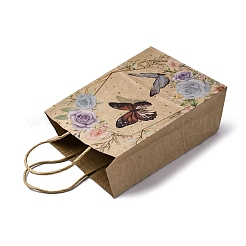 Kraftpapiertüten mit Blumen- und Schmetterlingsmuster&nbsp;CARB-F012-03B