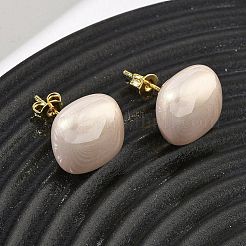 Boucles d'oreilles puces en laiton et plastique ABS imitation perle pour femmes&nbsp;PL-CBA760A-03B-G01