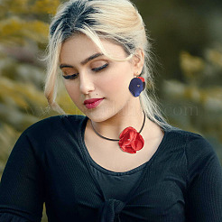 20 pendentif en forme de rose artificielle en soie de style 5&nbsp;PALLOY-TA00174