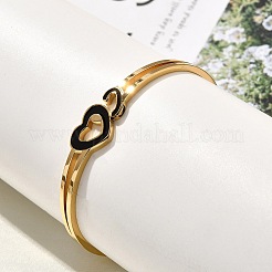 Brazaletes con bisagras de acero inoxidable 304 para mujer&nbsp;BJEW-F474-37G-01
