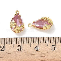 Pendentifs avec zircon cubiques à micro-pavés en laiton&nbsp;KK-Z136-06G-02