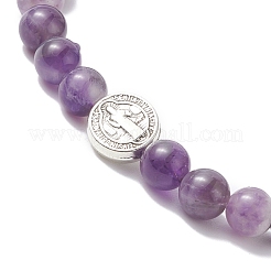 7 Stück 7-teiliges Set aus Strech-Armbändern mit natürlichen gemischten Edelsteinen und einer Legierung aus St. Benedikt für Damen&nbsp;BJEW-JB09346