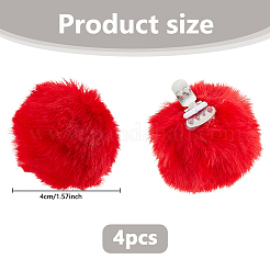 4 Stück Schuhschnallenclips aus Wollpompon&nbsp;HJEW-WH00197