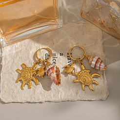Muschelform aus Messing mit Schildkröten-Creolen&nbsp;RM6529