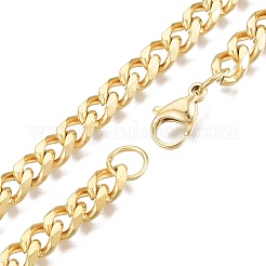 Herrenhalskette aus kubanischem Gliederarmband aus Edelstahl 201&nbsp;NJEW-N050-A06-7-60G