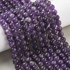 Natürlichen Amethyst Perlen Stränge&nbsp;G-M445-8MM-01F