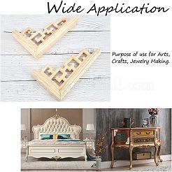 Artisanat d'applique onlay sculpté en bois massif naturel&nbsp;WOOD-WH0101-62
