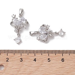 Pendentifs en laiton zircon cubique transparent&nbsp;KK-K360-10P