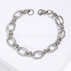 Anlaufgeschütztes Armband aus ovalen Gliedern aus Edelstahl 201&nbsp;LS-KM2112-2