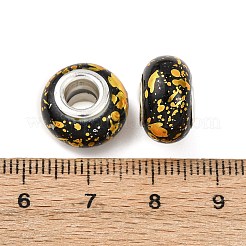 Perles européennes rondelles en résine opaque&nbsp;RESI-Z046-01C