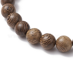 12 pulsera elástica con 12 constelaciones de madera de wengué y cuentas de roca de lava natural.&nbsp;BJEW-JB11828