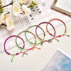 5pcs 5 Farben Nylonfaden geflochtene Armbänder Set&nbsp;BJEW-SW00049-04
