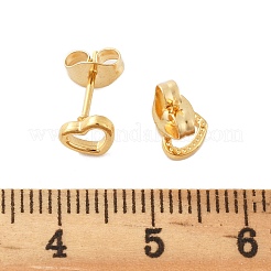 Pendientes pequeños con forma de corazón hueco de acero inoxidable 304 con revestimiento al vacío de PVD para mujer&nbsp;EJEW-P212-06G