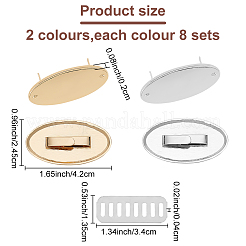 16 Satz 2 Farben Zinklegierung Tasche dekorative Verschlüsse&nbsp;FIND-WR0008-34