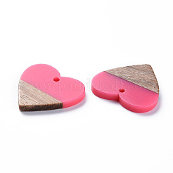 Pendentifs en résine opaque et bois de noyer&nbsp;RESI-T035-36C