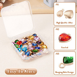 40 Stück 20 Stile facettierte Glas-Strass-Anhänger&nbsp;GLAA-TA0001-44