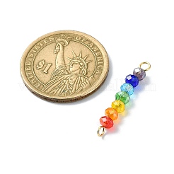 Ciondoli per connettori con perline rondelle in vetro sfaccettato colorato elettrolitico&nbsp;PALLOY-JF02529-02