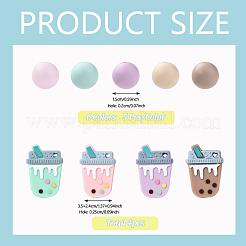 DIY-Kits zum Herstellen von Bubble Tea und runden Schlüsselanhängern aus Silikon&nbsp;DIY-YW0011-19