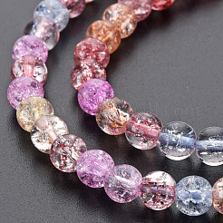 Chapelets de perles en verre craquelé&nbsp;GLAA-S192-B-007B