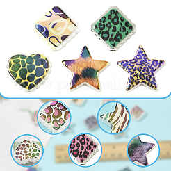 30 pièce de perles acryliques opaques imprimées irisées arc-en-ciel&nbsp;OACR-FS0002-58B-01