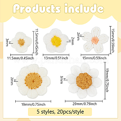 100 Stück 5 Stil Polyester Ornament Zubehör&nbsp;DIY-BC0015-11