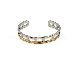 Bracelets manchettes bicolores en acier inoxydable 304 pour femmes&nbsp;WGC98AD-01