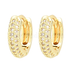 Pendientes de aro de circonio cúbico de micro pave de latón&nbsp;KK-CBAD104-04G-C