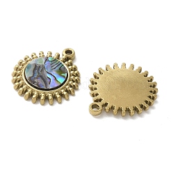 Anhänger aus Edelstahl 304 mit natürlicher Paua-Muschel/weißer Muschel&nbsp;STAS-U037-02G-02