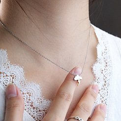 Colliers pendentifs éclair nuage bicolores en acier inoxydable 304 pour femmes&nbsp;WG049FD-01