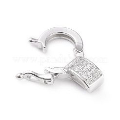Fermoirs twister en laiton avec micro-pavé transparent&nbsp;ZIRC-L097-021P