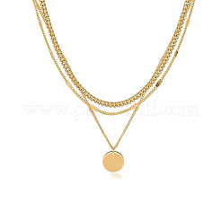 3 pz ciondolo a disco in ottone 3 strati collane per donna&nbsp;FS-WG7502D-04