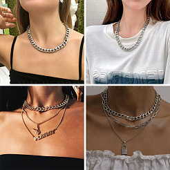 Chaînes gourmettes en aluminium&nbsp;X-CHA-T001-19S