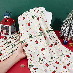 Bedruckter Polyesterstoff mit Weihnachtsmotiv&nbsp;DIY-WH0308-623C