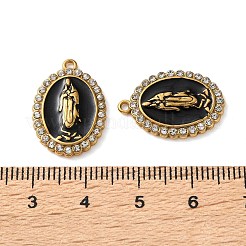 304 Edelstahl Emaille Strass Anhänger&nbsp;SA-L002-01G-01