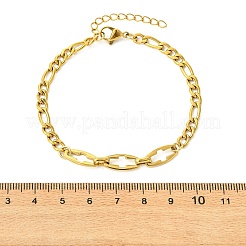 Chaînes Figaro en acier inoxydable 304 et bracelets à maillons croisés creux pour femmes&nbsp;BJEW-JB13975